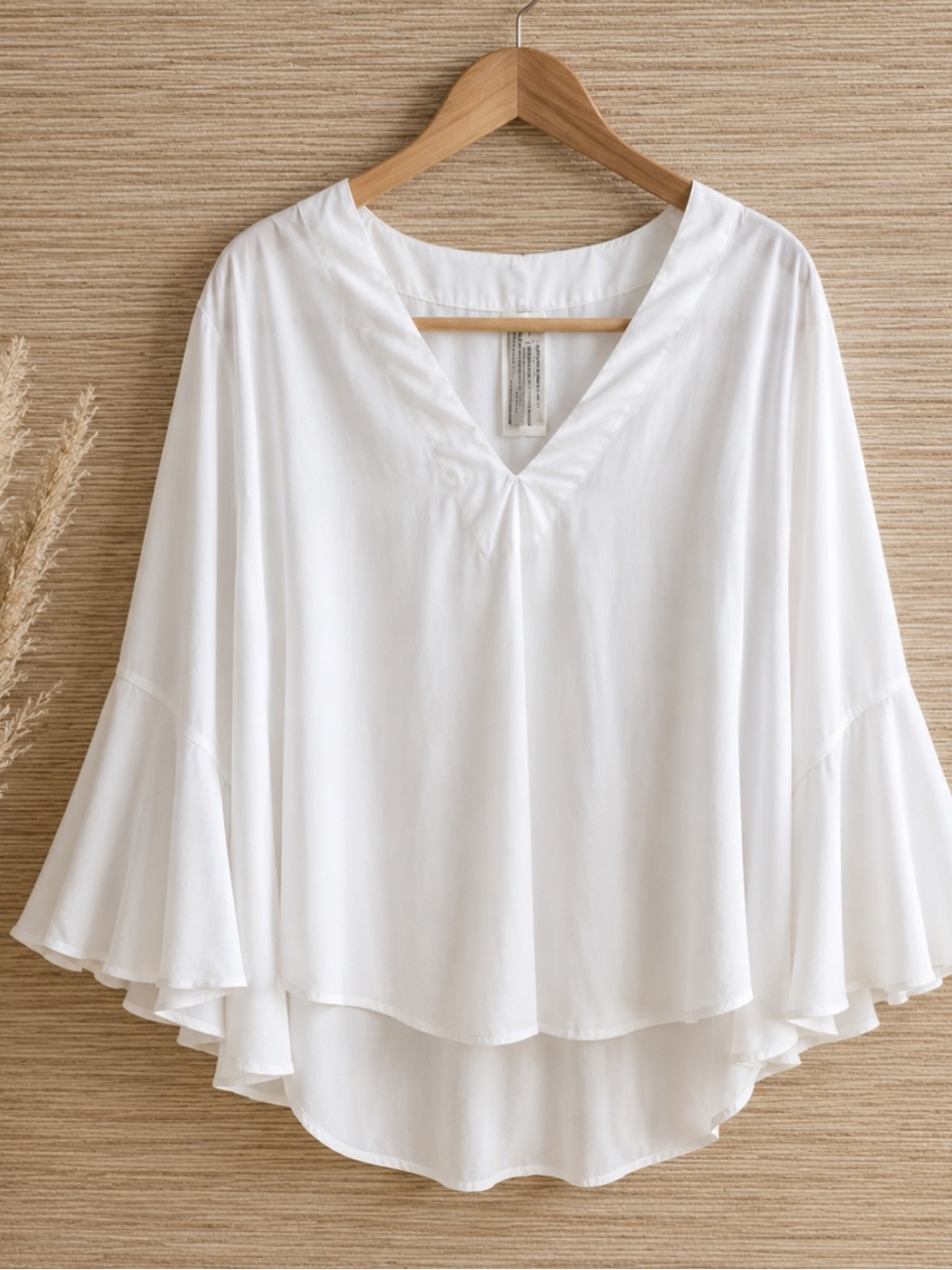 Like New Free People FP One White Bell Sleeve Tunic Blouse Size Small